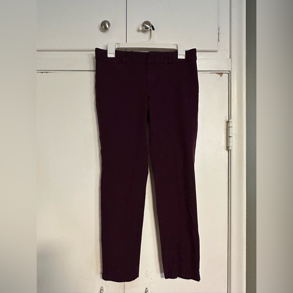 Banana Republic Sloan Fit Pants Women’s Size 6 Burgundy Plum Ankle Work Trousers
